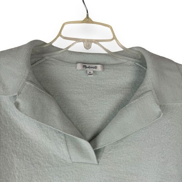 Madewell Polo Sweater Womens Size XL Mint Green 100% Merino Wool Academia Preppy - Picture 4 of 13